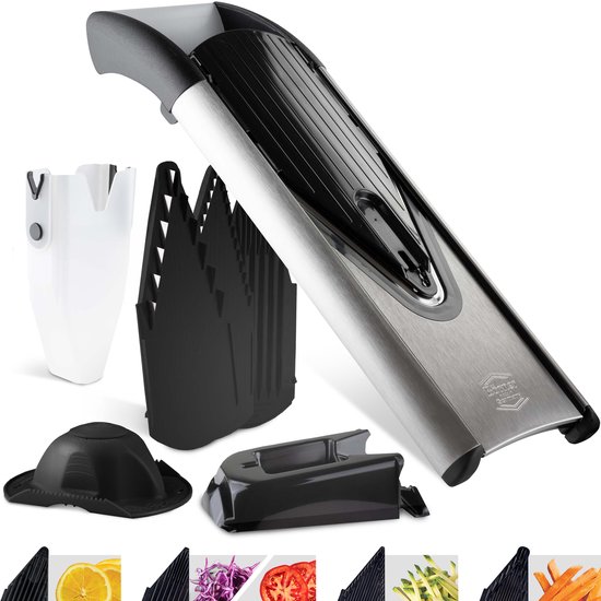Börner Mandoline V6 Profi |7-delige set | 3 snijdiktes | BPA-vrij en Roestvrij
