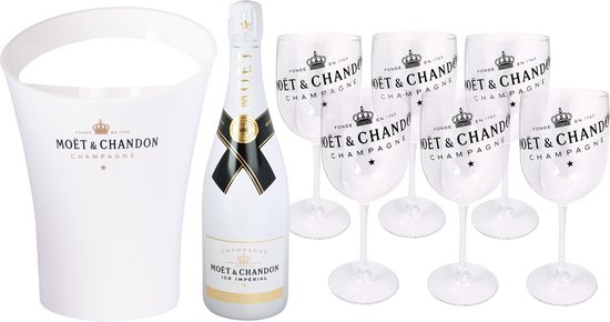 Moët & Chandon Ice Bucket met 6 Transparante Plastic Glazen - Luxe  Wijnkoeler /... | bol