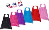 Kindercape inclusief masker 6 stuks diverse kleuren