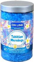 ON LINE Sensen Tahitian Mornings schuimend Badzout, foaming bath salt, moni, macadamia olie, parel extract, 480g
