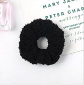 Jumalu teddy scrunchie velvet haaraccessoires - zwart