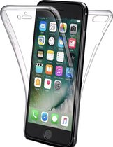 Apple iPhone 7 Plus - iPhone 8 Plus Case - Transparant Siliconen - Voor- en Achterkant - 360 Bescherming - Screen protector hoesje - (0.4mm)