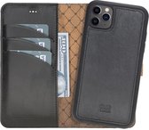 Pulledro geschikt voor iPhone 11 Pro Max Uitneembaar leren BookCase Hoesje - Midnight Blue