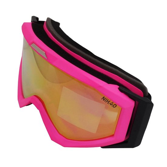 Pro Care Excellent Quality® Nihao Natuna TPU Ultra-Light Frame - Skibril Dames Heren - Skibrillen - 100% UVA UVB UVC Bescherming - Anti Fog - Multi Color Lens - Frame Roze