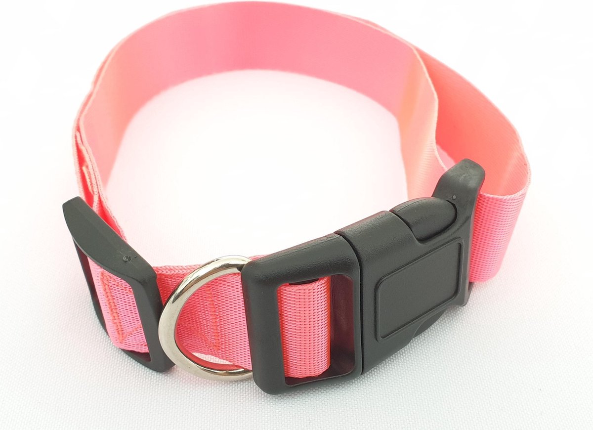 Halsband hond - 36-60cm x 2.5cm - Roze