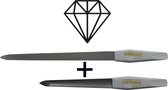 2 X Solingen Diamanten NagelVijl (reis set) - 1 X Diamant Vijl Plat(20cm) - 1 X Diamant Vijl Curved(15CM)- Manicure & Pedicure - Goud Serie - Duitse Kwaliteit