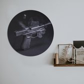 Schilderij Fotokunst Rond - Pistol 9 mm | 50 x 50 cm | PosterGuru