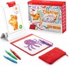 Osmo Creative Starter Kit: tablet met monster, een getekende octopus, stiften, etui en een creatief bord met een octopus.