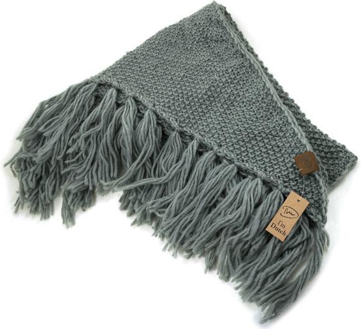 exegese Steil Door Driehoek sjaal - omslagdoek met franjes - grijs | bol.com
