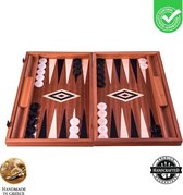 Mahonie - met zijlade -  Backgammon spel - 48x30cm  Top Kwaliteit