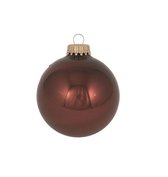 8 Boules de Noël 7 cm marron brillant