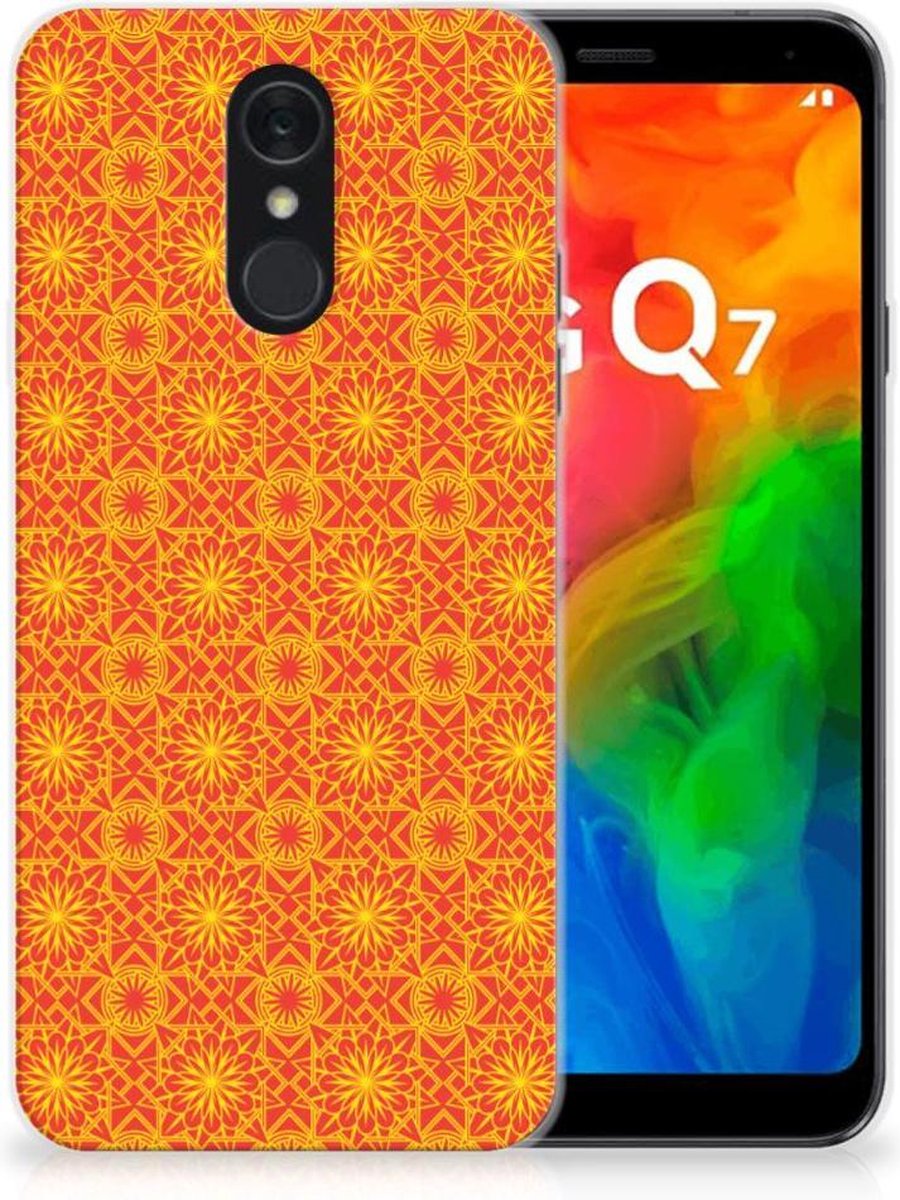 LG Q7 TPU bumper Batik Oranje