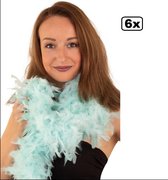 6x Boa pastel blauw 180 cm - carnaval veren sjaal