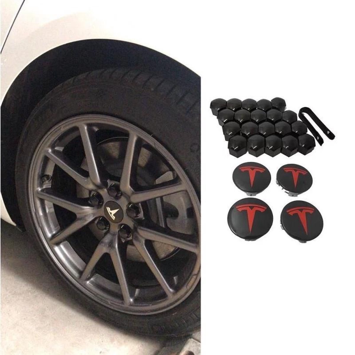 Tesla Model 3 S X Aero Wheel Cap Kit Wieldoppen Auto