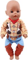 Poppenkleertjes - Geschikt voor Baby Born - Pyjama - Woody, Toy Story  - Slaapkleding - Nachtkleding