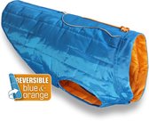 Thermo Warme Jas voor Honden - Reversible, Waterafstotend & Wasbaar - Kurgo Loft Jacket - in 4 kleuren in maten XS tot XL - Maat: Blauw/Oranje, Kleur: Small