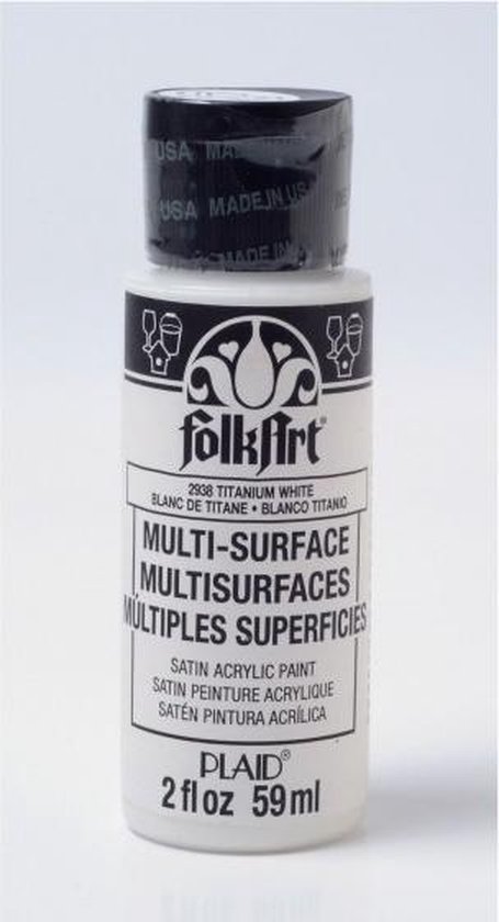 Multi-surface Acrylverf - 2938 Titanium White - Folkart - 59 ml | bol