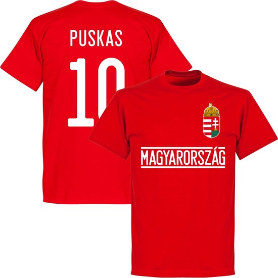 Hongarije Puskas 10 Team T-Shirt - Rood - XXXL