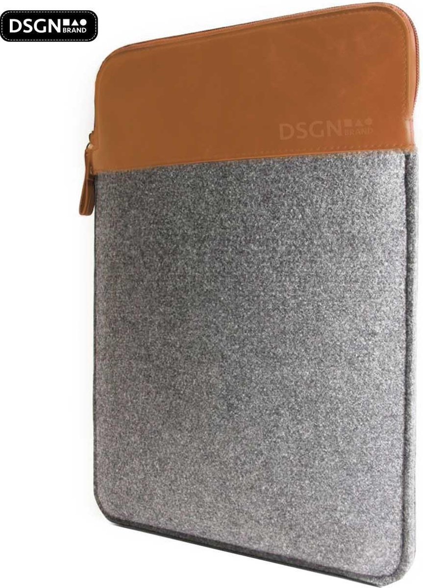 DSGN Laptophoes Vilt Leer 15 inch Laptop Sleeve Laptoptas