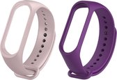 Bandjes voor Xiaomi Mi Band 5 - 2-pack - Lotus Pink / Paars - LIMITED EDITION