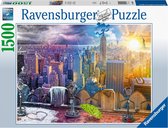 Ravensburger puzzel NY Skyline Dag en Nacht - Legpuzzel - 1500 stukjes