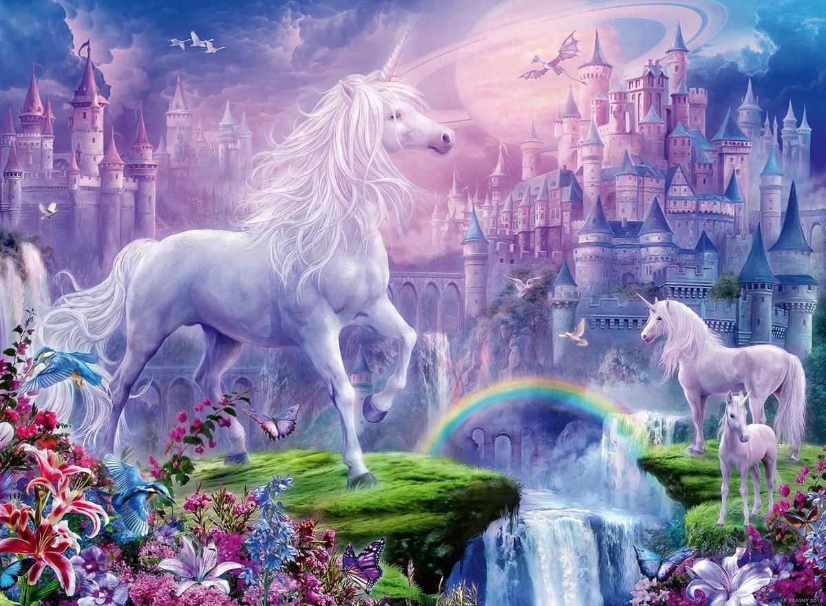 Ravensburger puzzel Koninkrijk van de Eenhoorns (glitter) - Legpuzzel - 100 stukjes — afbeelding 4