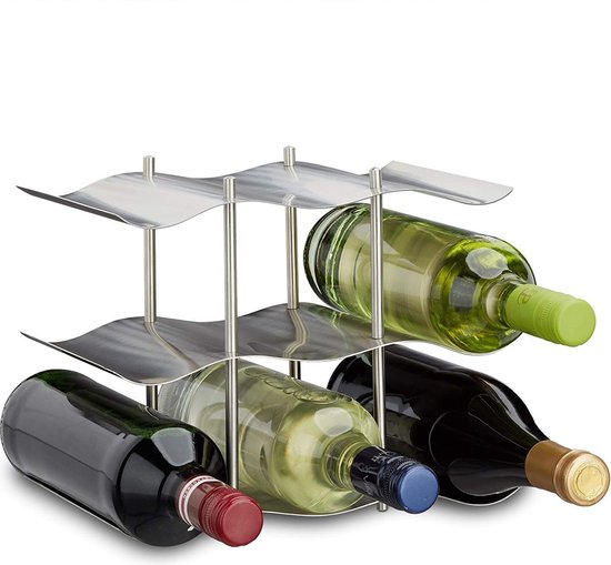 Maak een naam vrouw Heel Wijnrek van staal voor 9 flessen modern design 22x27x16.5cm | Stevig stalen  wijnrek in... | bol.com