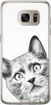 Samsung Galaxy S7 Edge siliconen hoesje - Kiekeboe kat