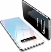 Ultra thin Samsung Galaxy S10 case + gratis glazen Screenprotector Silicone/TPU - transparant