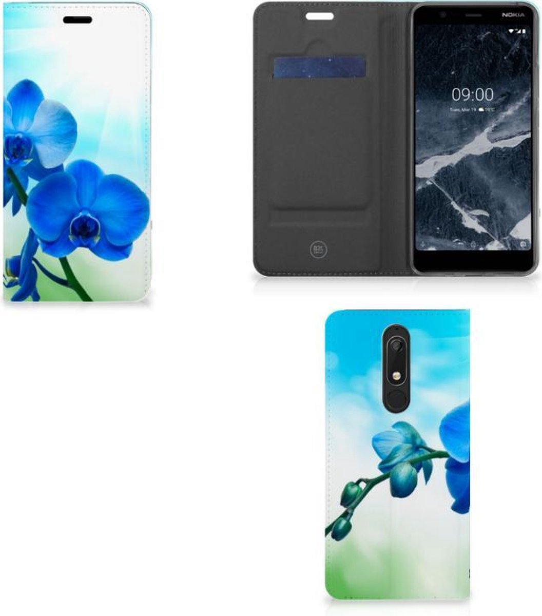 Nokia 5.1 (2018) Smart Cover Orchidee Blauw - Cadeau voor je Moeder
