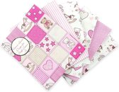 The Craft Cotton Co Quiltstof Pakket Fat Quarters Baby Pink Teddy