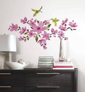 RoomMates Muursticker Pink Flowering vine - Roze