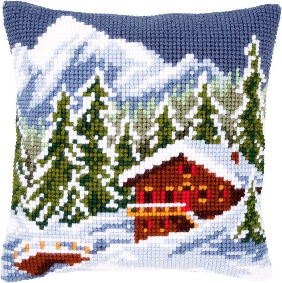 Vervaco Borduur Kussen Gingerbread house 40 x 40 cm PN-0214117 - Art en