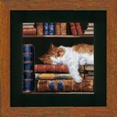 Vervaco Telpakket kit Slapende kat op boekenrek