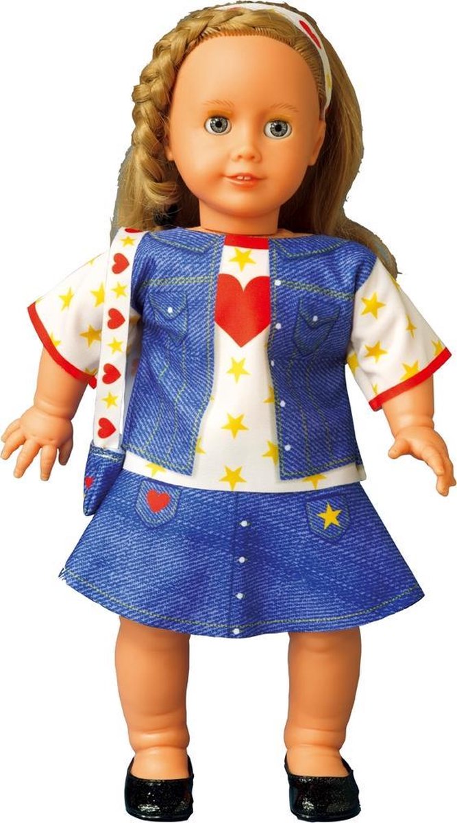 Dress Your Doll - Making Couture Outfit kit Emily Heart jeans - Voor pop van 45cm - PN-0171713