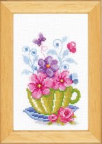 Miniatuur kit Tas met bloemen - Vervaco - PN-0143922