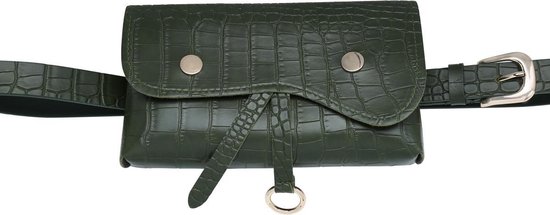 Hips Green - Tas - Heuptas - PU leer - Lengte riem 110 cm - 20 x 14 x 3 cm  - Zwart - | bol.com