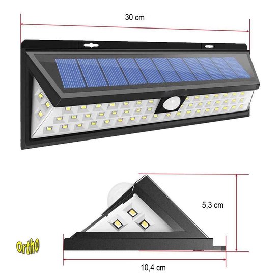 Ortho® - ABS LED Buitenlamp op zonne energie - Solar - Bewegingsmelder -  Sensor... | bol.com