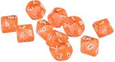 Tienkantige dobbelstenen (cijfers 0-9) - Oranje (5 stuks) / 10-kantige dobbelstenen