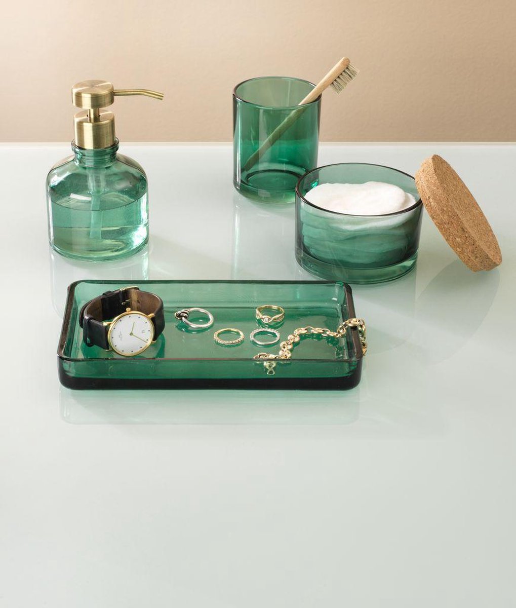 glazen potje - groen - Ø 10.5 - 7 cm - Toilet – badkamer - | bol.com