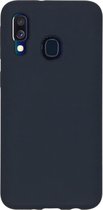 Accezz Hoesje Geschikt voor Samsung Galaxy A40 Hoesje Siliconen - Accezz Liquid Silicone Backcover - Donkerblauw
