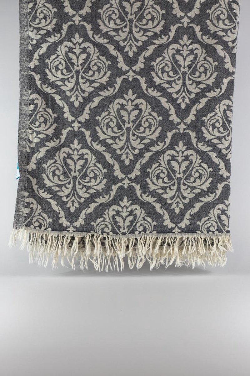 Isinda – Turkse hamamdoek – 100x180 cm – katoen – licht & sneldrogend – donkergrijs