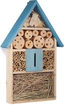 relaxdays - insectenhotel - lieveheersbeestjes - tuin - balkon - hout - bamboe blauw