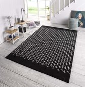 Design vloerkleed Twist - zwart/crème 70x140 cm