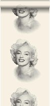 zijdedruk vlies behang Marilyn Monroe wit en zwart - 326347