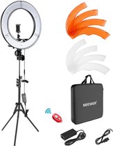 Neewer Ringlamp met Statief - Studiolamp - 18 Inch Ringlight met Kleurfilters - Smartphone & Camera