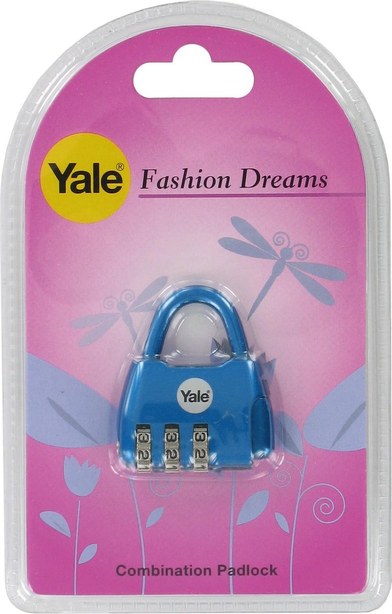 YALE kofferhangslot Fashion Dreams metaal met 3-cijferige code - cijferslot | BLAUW