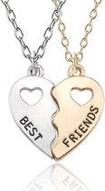 2-delige vriendschapsketting Best Friends hart Goud/zilverkleur