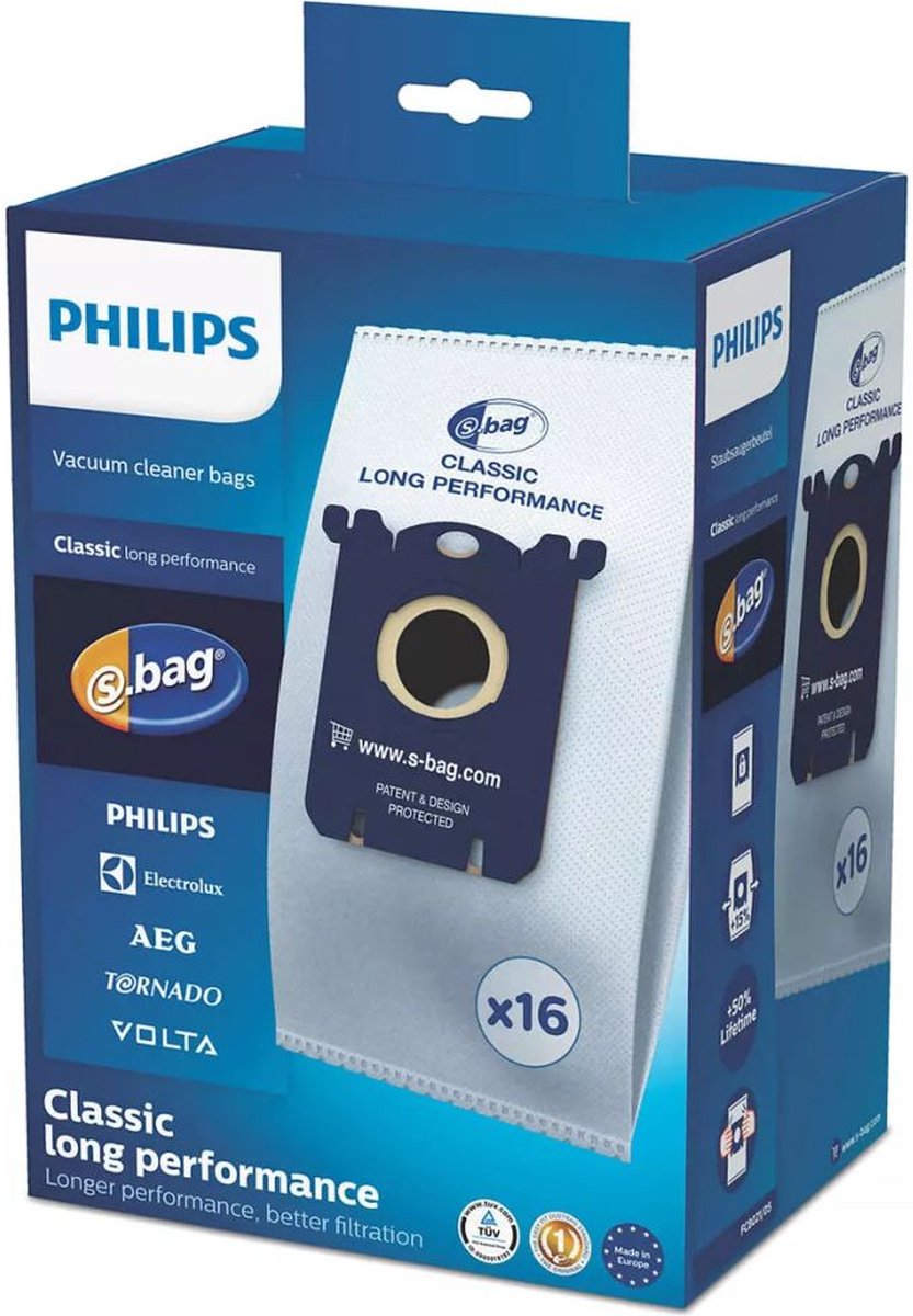 Philips S-bag FC8021/05 - Stofzuigerzakken - 16 stuks - Philips
