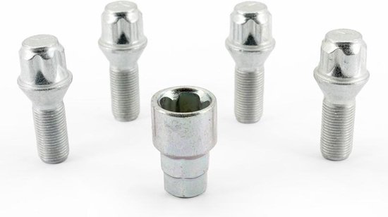 H&R Wielslotenset M14x1.50x28mm konisch - 4 slotbouten incl. adapter | HR1452801KEY4